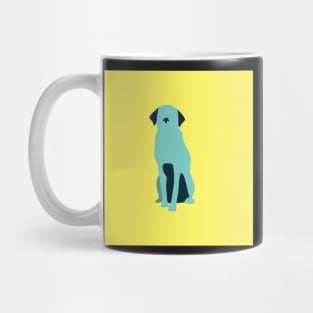 Blue Dog on Yellow Mug